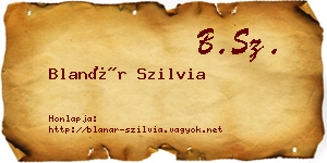 Blanár Szilvia névjegykártya