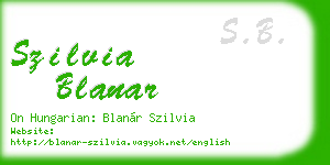szilvia blanar business card